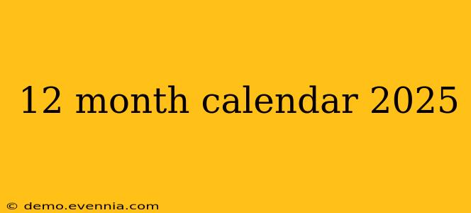 12 month calendar 2025