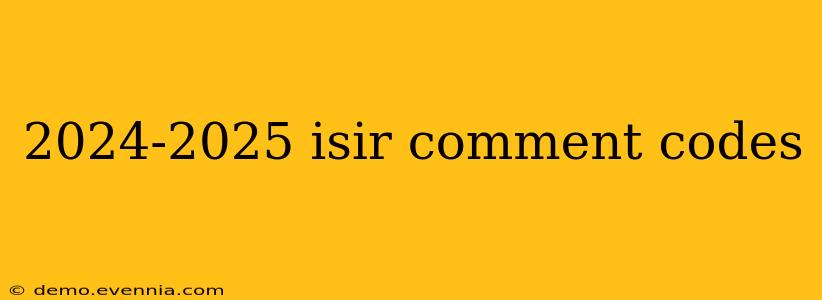 2024-2025 isir comment codes