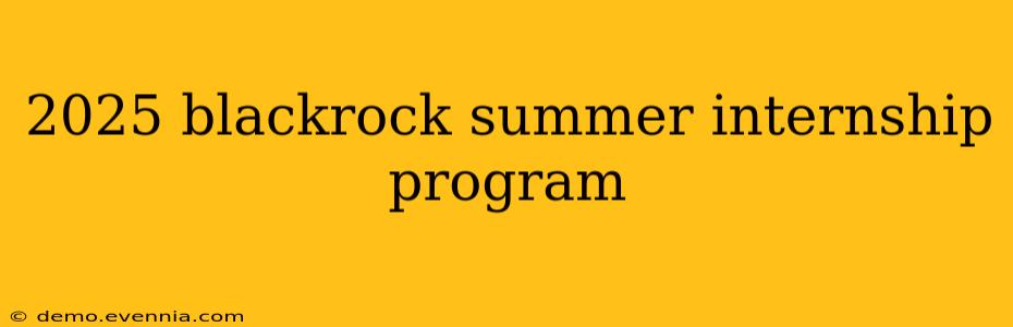 2025 blackrock summer internship program