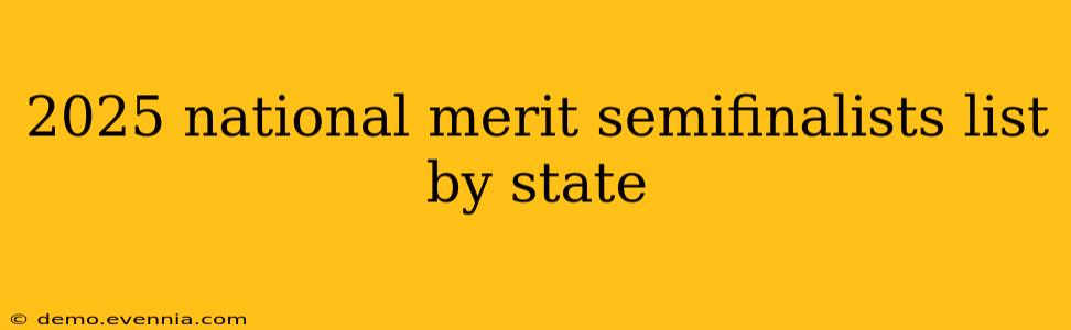 2025 national merit semifinalists list by state