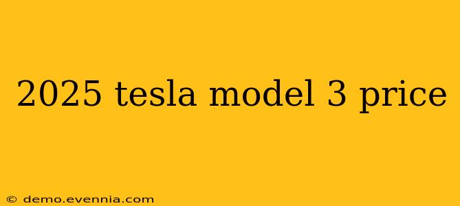 2025 tesla model 3 price