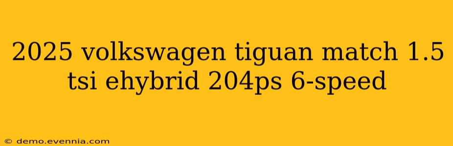 2025 volkswagen tiguan match 1.5 tsi ehybrid 204ps 6-speed