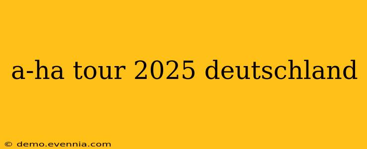 a-ha tour 2025 deutschland