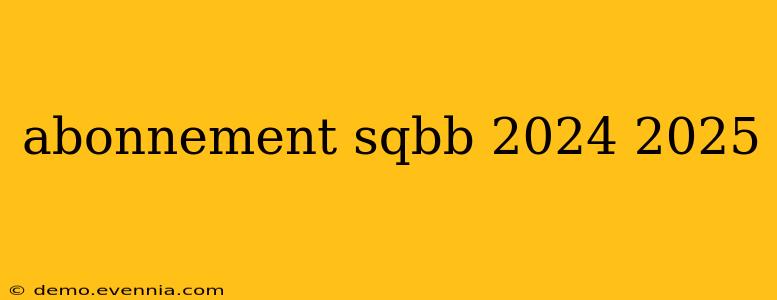 abonnement sqbb 2024 2025