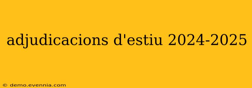 adjudicacions d'estiu 2024-2025