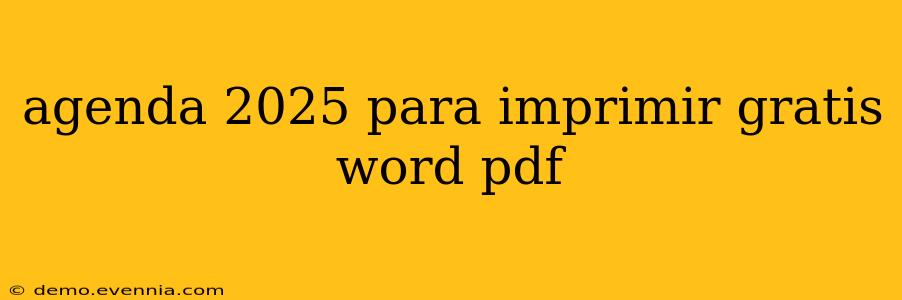 agenda 2025 para imprimir gratis word pdf