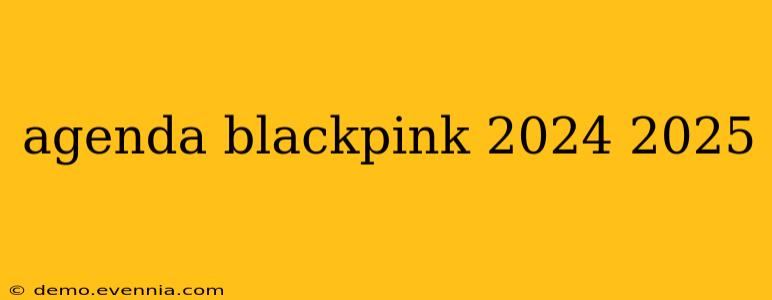 agenda blackpink 2024 2025