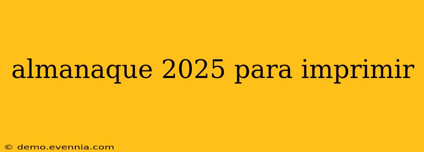 almanaque 2025 para imprimir