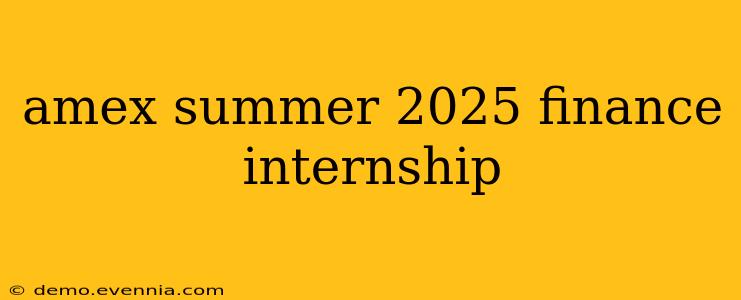 amex summer 2025 finance internship