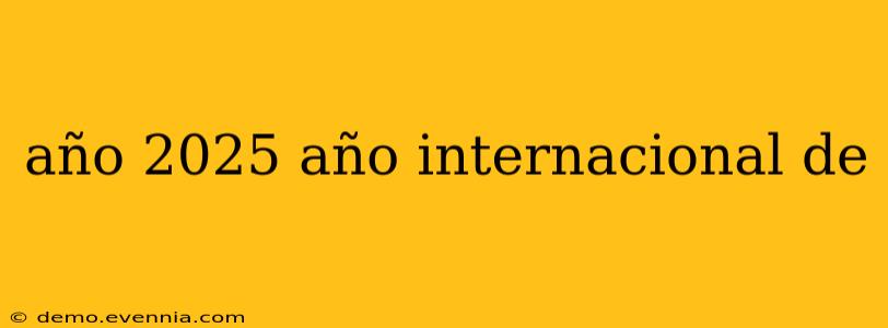 año 2025 año internacional de