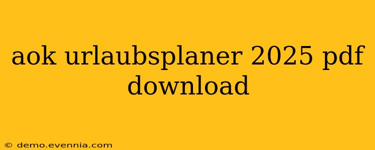 aok urlaubsplaner 2025 pdf download