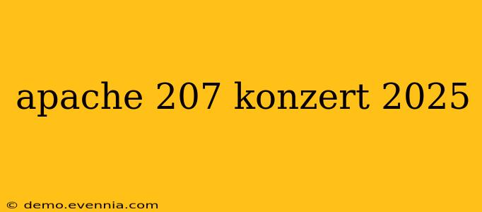 apache 207 konzert 2025