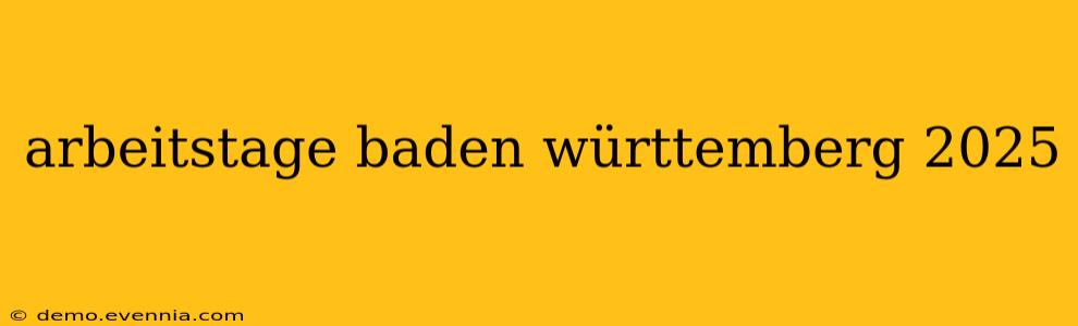 arbeitstage baden württemberg 2025