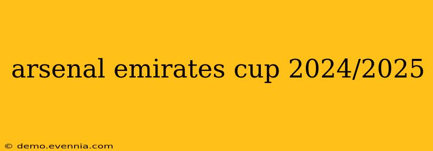 arsenal emirates cup 2024/2025