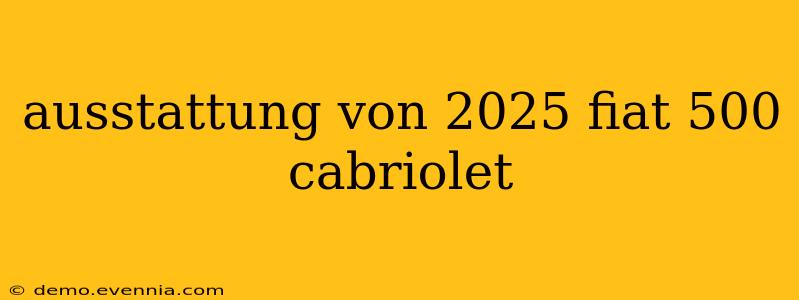 ausstattung von 2025 fiat 500 cabriolet