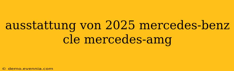 ausstattung von 2025 mercedes-benz cle mercedes-amg