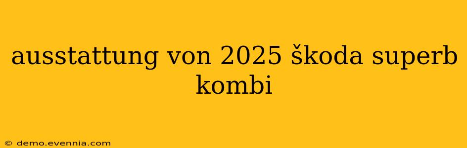 ausstattung von 2025 škoda superb kombi