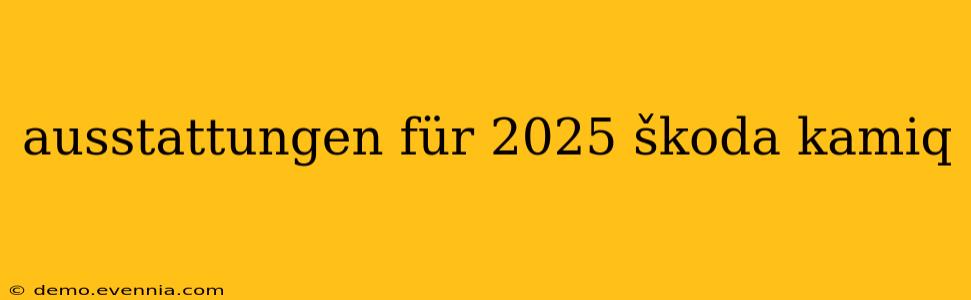 ausstattungen für 2025 škoda kamiq