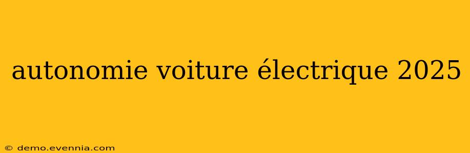 autonomie voiture électrique 2025