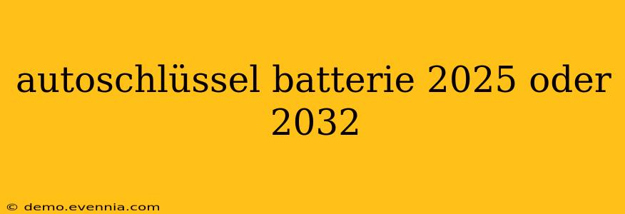 autoschlüssel batterie 2025 oder 2032