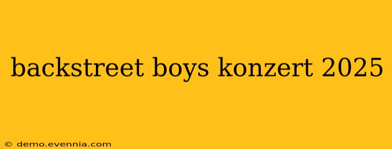 backstreet boys konzert 2025