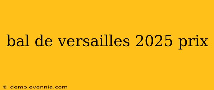 bal de versailles 2025 prix