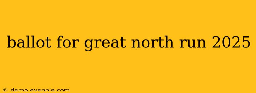 ballot for great north run 2025