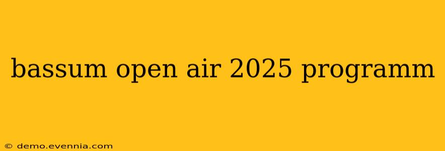 bassum open air 2025 programm