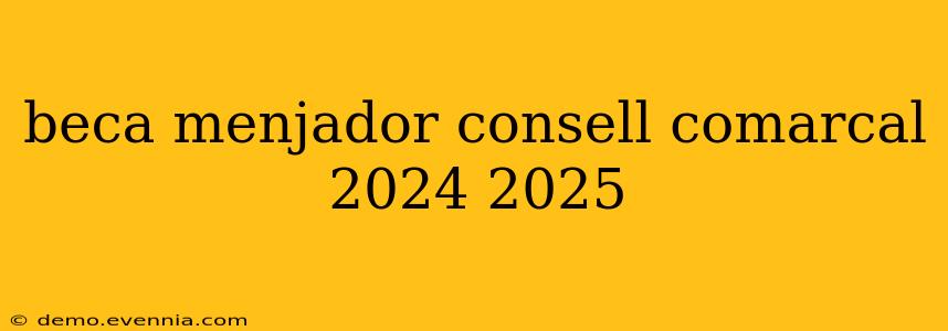 beca menjador consell comarcal 2024 2025