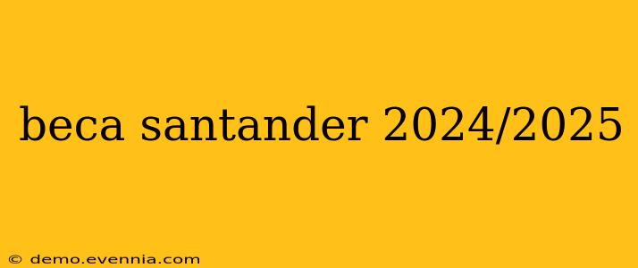 beca santander 2024/2025