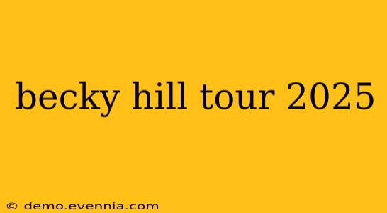 becky hill tour 2025