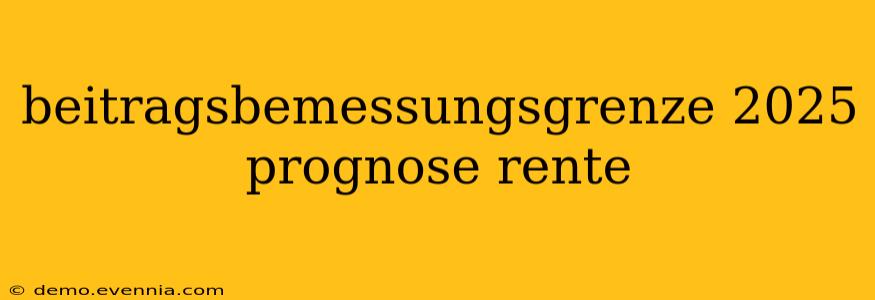 beitragsbemessungsgrenze 2025 prognose rente