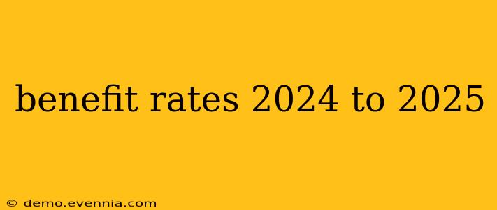 benefit rates 2024 to 2025