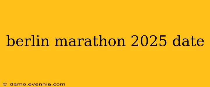 berlin marathon 2025 date