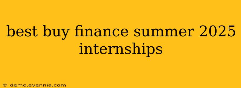 best buy finance summer 2025 internships