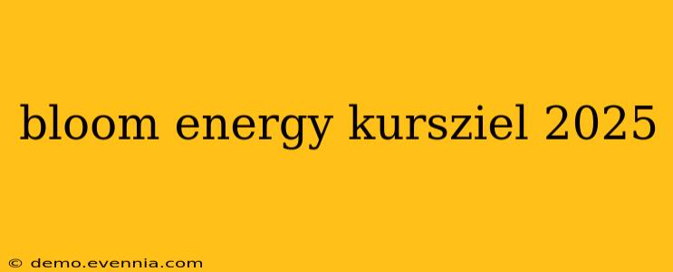 bloom energy kursziel 2025