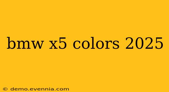 bmw x5 colors 2025