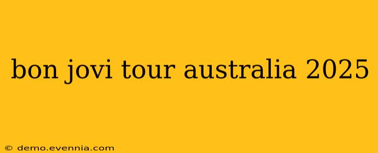 bon jovi tour australia 2025