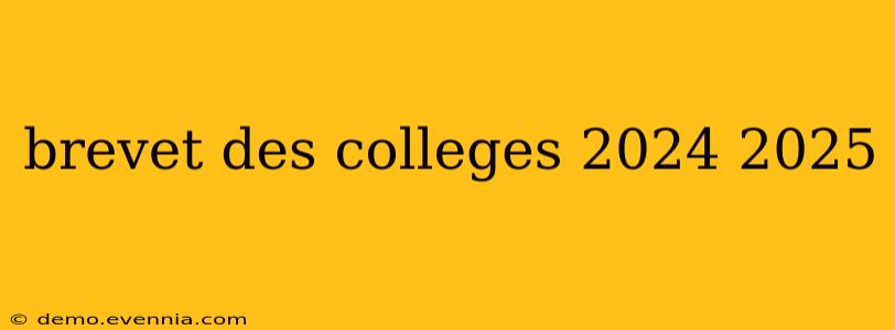 brevet des colleges 2024 2025