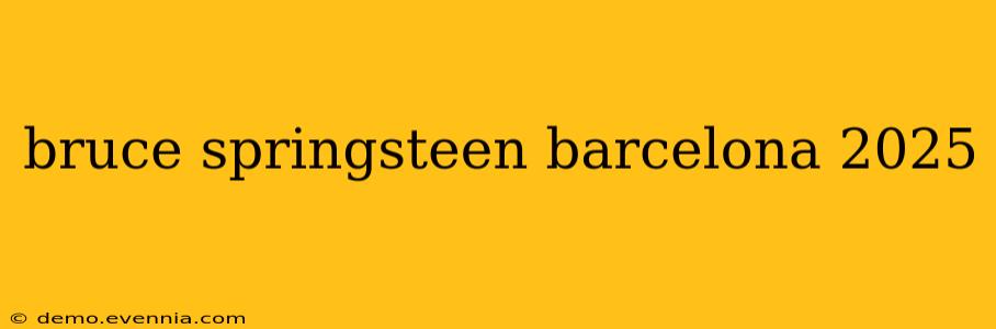 bruce springsteen barcelona 2025