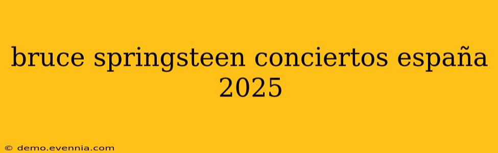 bruce springsteen conciertos españa 2025