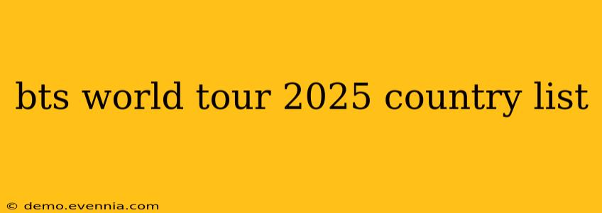 bts world tour 2025 country list