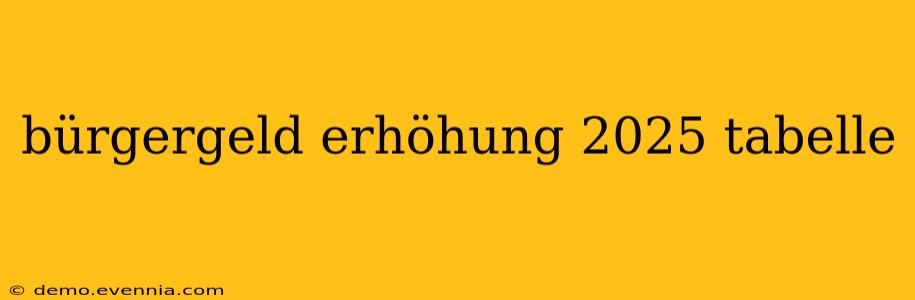 bürgergeld erhöhung 2025 tabelle