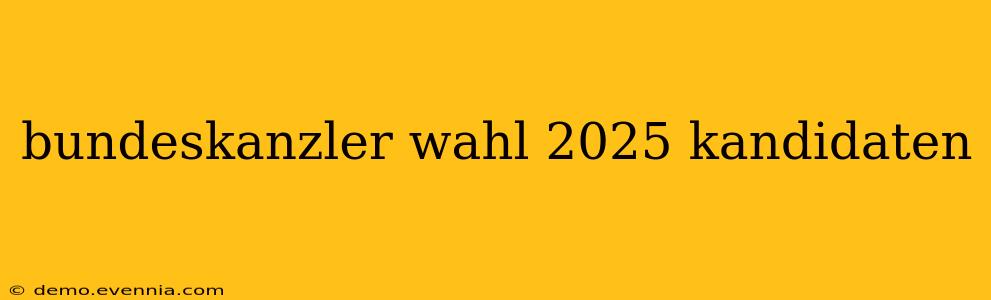 bundeskanzler wahl 2025 kandidaten