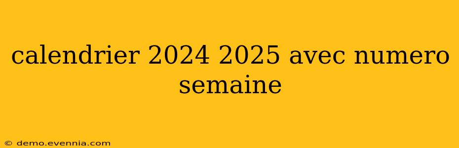 calendrier 2024 2025 avec numero semaine