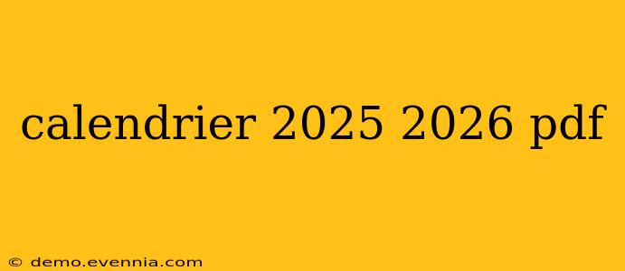 calendrier 2025 2026 pdf