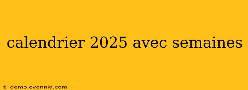 calendrier 2025 avec semaines