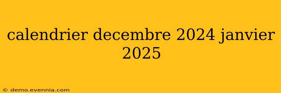 calendrier decembre 2024 janvier 2025