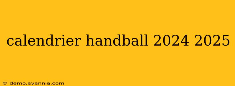 calendrier handball 2024 2025