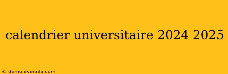 calendrier universitaire 2024 2025